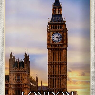 Targa in metallo Città Londra Elizabeth Tower Big Ben 20x30 cm