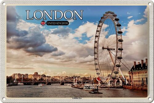 Blechschild Städte United Kingdom England London Eye 30x20cm
