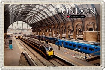 Panneau en étain Villes Londres Royaume-Uni Gare de King's Cross 30x20cm 1