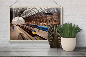 Panneau en étain Villes Londres Royaume-Uni Gare de King's Cross 30x20cm 3