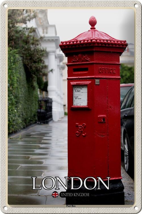 Blechschild Städte London England UK Post Box 20x30cm