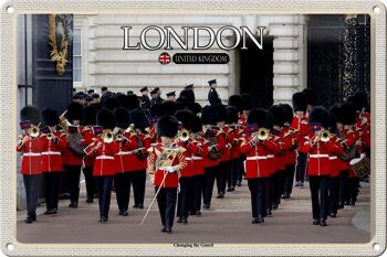 Plaque en tôle Villes Changingt the Guard Londres 30x20cm 1
