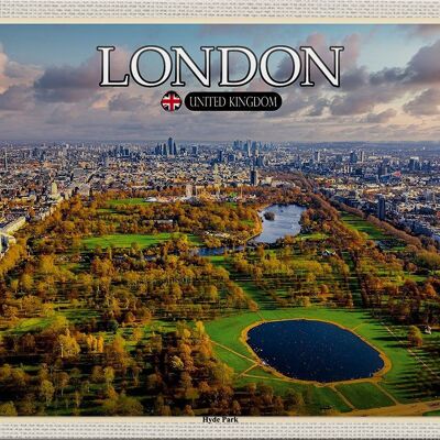 Targa in metallo Città Londra Inghilterra Hyde Park 30x20 cm