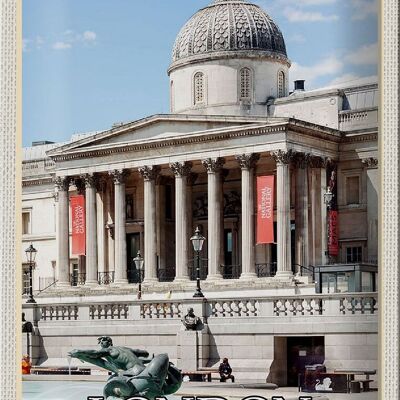 Targa in metallo Città Londra Inghilterra Regno Unito National Gallery 20x30 cm