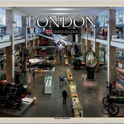 Cartel de chapa Ciudades Londres Inglaterra Reino Unido Museo de Ciencias 30x20cm
