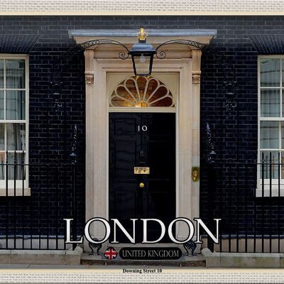 Targa in metallo Città Inghilterra Regno Unito Downing Street 10 30x20 cm