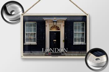 Panneau en étain Villes Angleterre Royaume-Uni Downing Street 10 30x20cm 2