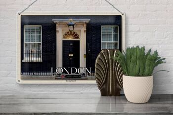 Panneau en étain Villes Angleterre Royaume-Uni Downing Street 10 30x20cm 3