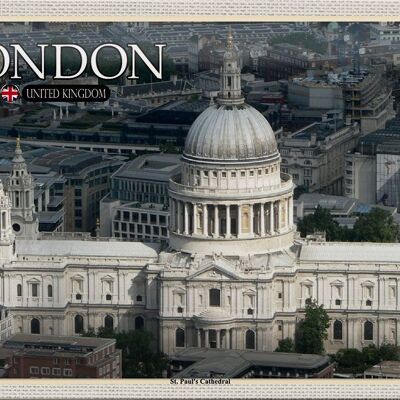 Targa in metallo città St. Cattedrale di Paul Londra UK 30x20 cm
