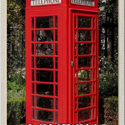 Blechschild Städte London United Kingdom Telephone Box 20x30cm