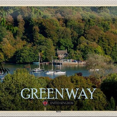 Cartel de chapa Ciudades Greenway River Reino Unido Inglaterra 30x20cm