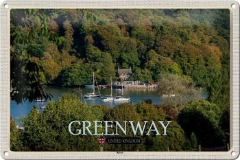 Panneau en étain villes Greenway River UK angleterre 30x20cm 1