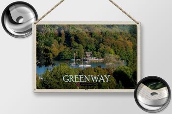 Panneau en étain villes Greenway River UK angleterre 30x20cm 2