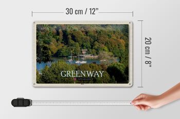 Panneau en étain villes Greenway River UK angleterre 30x20cm 4