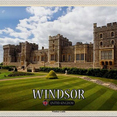 Targa in metallo Città Inghilterra Regno Unito Castello di Windsor 30x20 cm