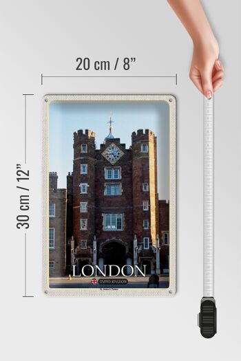 Signe en étain villes London St. Palais de James Royaume-Uni 20x30cm 4