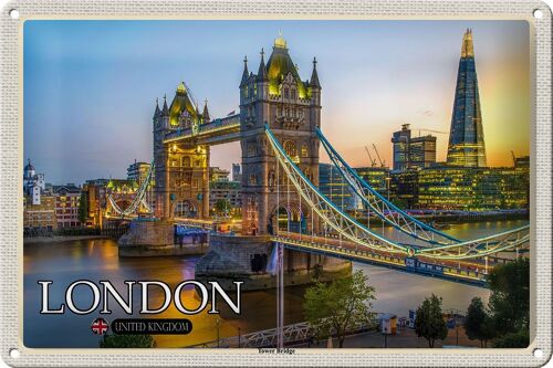 Blechschild Städte Tower Bridge London UK England 30x20cm