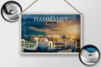 Panneau en étain voyage Hammamet tunisie vacances soleil 30x20cm 2