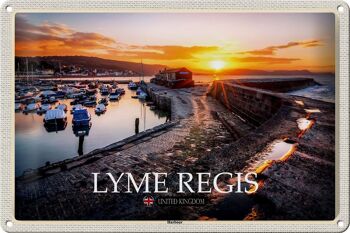 Panneau en étain villes Lyme Regis Harbour Enlgand UK 30x20cm 1