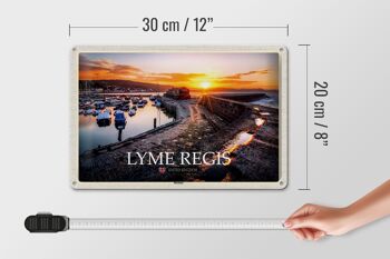 Panneau en étain villes Lyme Regis Harbour Enlgand UK 30x20cm 4