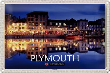 Panneau en étain villes port de Plymouth angleterre royaume-uni 30x20cm 1