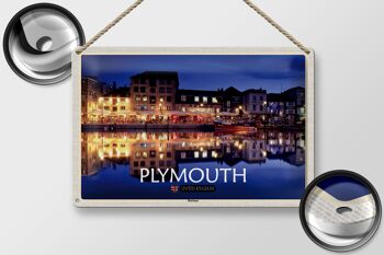 Panneau en étain villes port de Plymouth angleterre royaume-uni 30x20cm 2