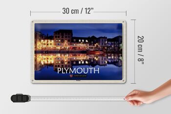 Panneau en étain villes port de Plymouth angleterre royaume-uni 30x20cm 4