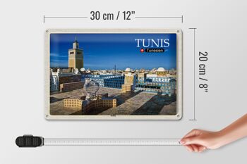 Panneau en étain voyage Tunis tunisie médina mosquée 30x20cm 4