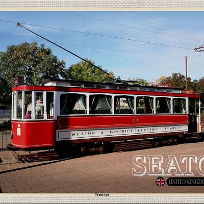 Cartel de chapa Ciudades Seaton Tramway Reino Unido Inglaterra 30x20cm