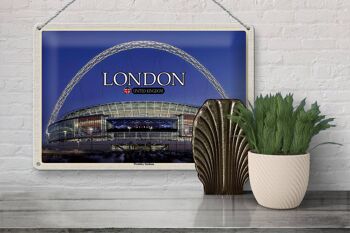 Panneau en étain villes stade Wembley londres angleterre 30x20cm 3