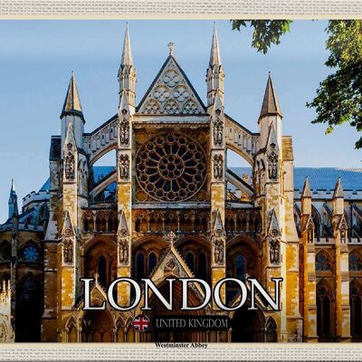 Cartel de chapa Ciudades Abadía de Westminster Londres Reino Unido 30x20cm