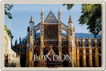 Panneau en étain villes Westminster Abbey londres UK 30x20cm 1