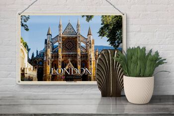 Panneau en étain villes Westminster Abbey londres UK 30x20cm 3