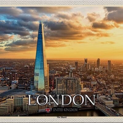 Metal sign cities The Shard London England UK 30x20cm