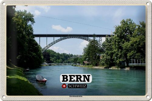 Blechschild Reise Bern Schweiz Kornhausbrücke Brücke 30x20cm