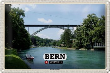 Panneau en tôle voyage Berne Suisse Pont Kornhausbrücke 30x20cm 1