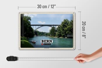 Panneau en tôle voyage Berne Suisse Pont Kornhausbrücke 30x20cm 4