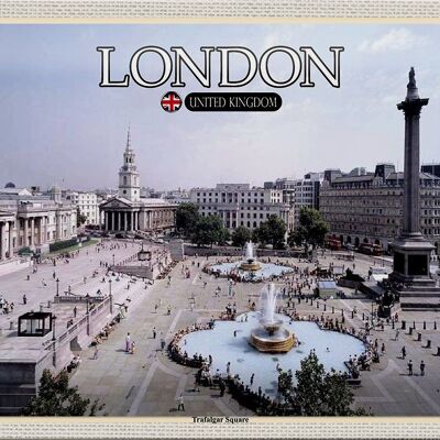 Targa in metallo Città Trafalgar Square Londra UK 30x20 cm