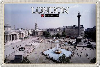 Panneau en étain villes Trafalgar Square londres UK 30x20cm 1
