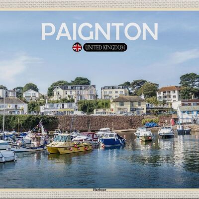 Cartel de chapa Ciudades Paignton Harbour Reino Unido Inglaterra 30x20cm