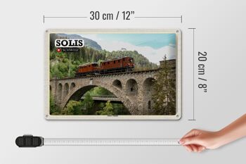 Panneau en étain voyage Solis Suisse Soliser viaduc pont 30x20cm 4