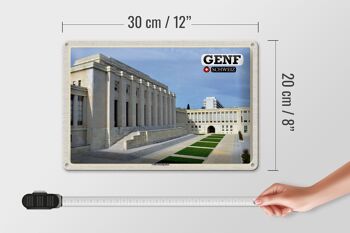 Plaque en tôle voyage Genève Suisse Palais de la Ligue des Nations 30x20cm 4