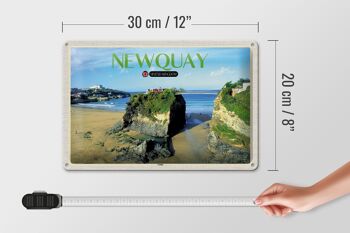 Panneau en étain villes Newquay Coast Royaume-Uni 30x20cm 4