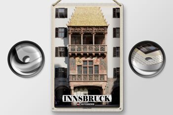 Plaque en tôle Voyage Innsbruck Autriche Petit Toit d'Or 20x30cm 2