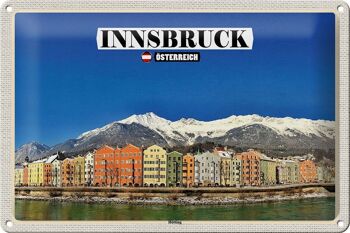 Signe en étain voyage Innsbruck autriche montagnes Hötting 30x20cm 1