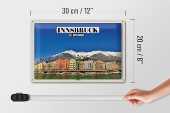 Signe en étain voyage Innsbruck autriche montagnes Hötting 30x20cm 4