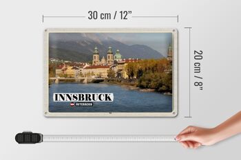 Signe en étain voyage Innsbruck autriche Inn River 30x20cm 4