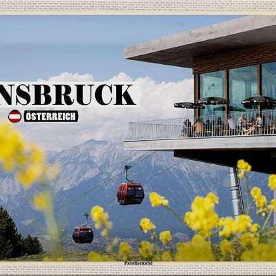 Plaque en tôle voyage Innsbruck Autriche Patscherkofel 30x20cm