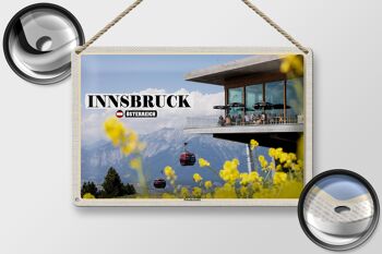 Plaque en tôle voyage Innsbruck Autriche Patscherkofel 30x20cm 2