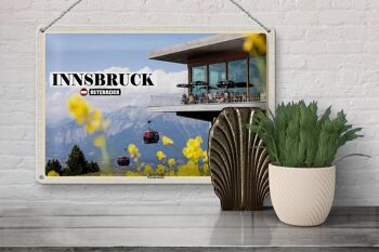 Plaque en tôle voyage Innsbruck Autriche Patscherkofel 30x20cm 3